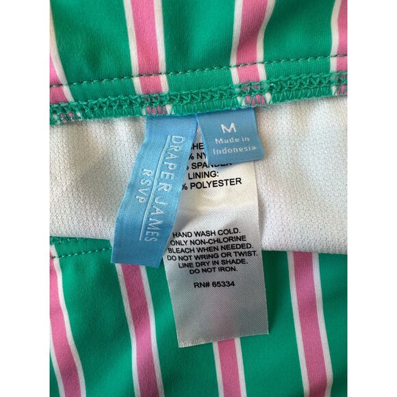 NWT Draper James Prep in your Step Green Pink Stripe Bikini Swimsuit Size Medium - Picture 9 of 10